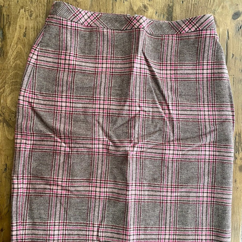 Talbots pink and grey pencil skirt